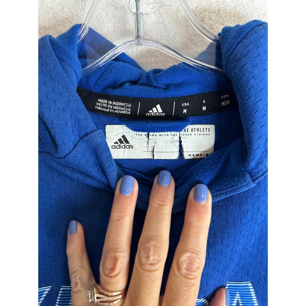 Adidas Kansas Jayhawks Mens Medium Blue Climalite Mesh Hoodie Sweatshirt KU - Picture 5 of 7